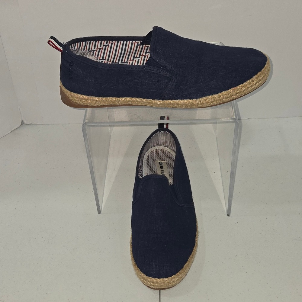 Ben Sherman Mens Navy Blue Canvas Espadrille Slip On Shoes Size 10.5 AD82